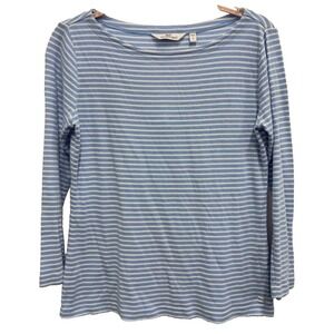 Vineyard‎ Vines Top Womens Small Blue Striped Long Sleeve Boat Neck Preppy